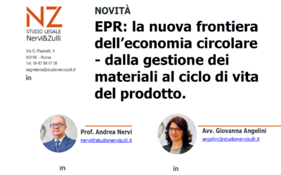 EPR – La nuova frontiera dell’economia circolare – Dalla gestione dei materiali, al ciclo di vita del prodotto.