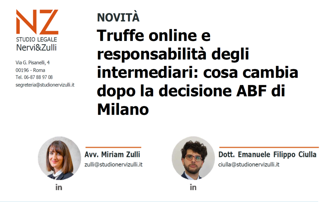Truffe online e responsabilità degli intermediari: cosa cambia dopo la decisione ABF di Milano